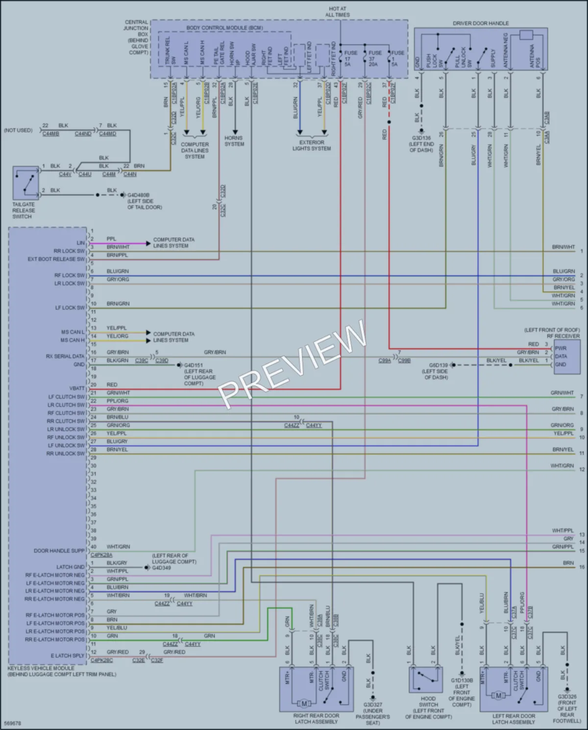 2017 LandRover DiscoverySport Power Door Locks wiring diagram preview