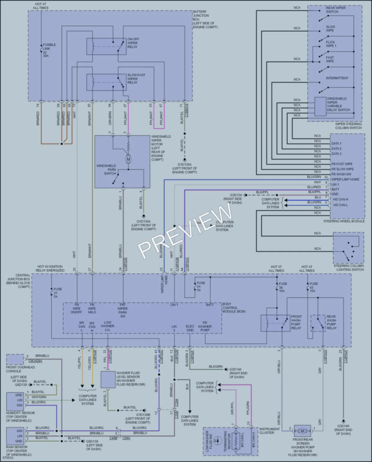 2017 LandRover DiscoverySport Wiper Washer wiring diagram preview