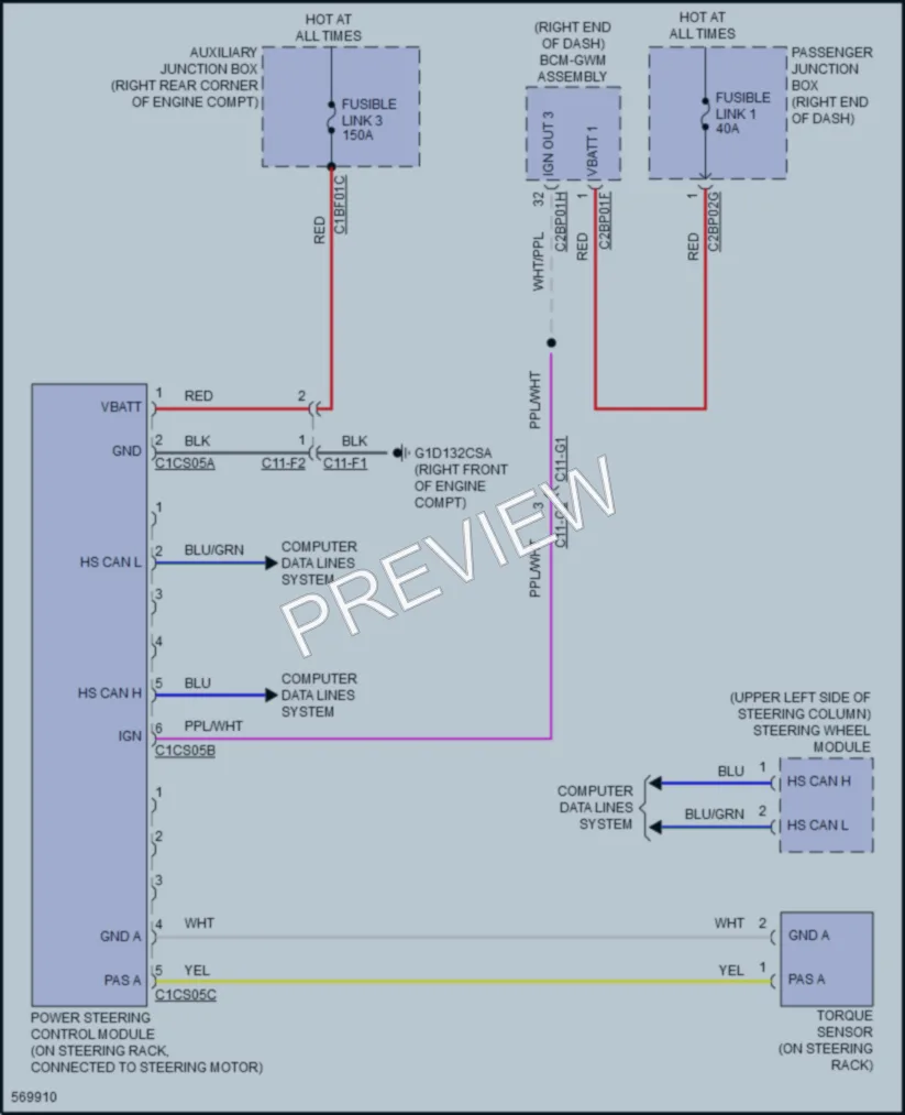 2017 LandRover RangeRover Electronic Power Steering wiring diagram preview