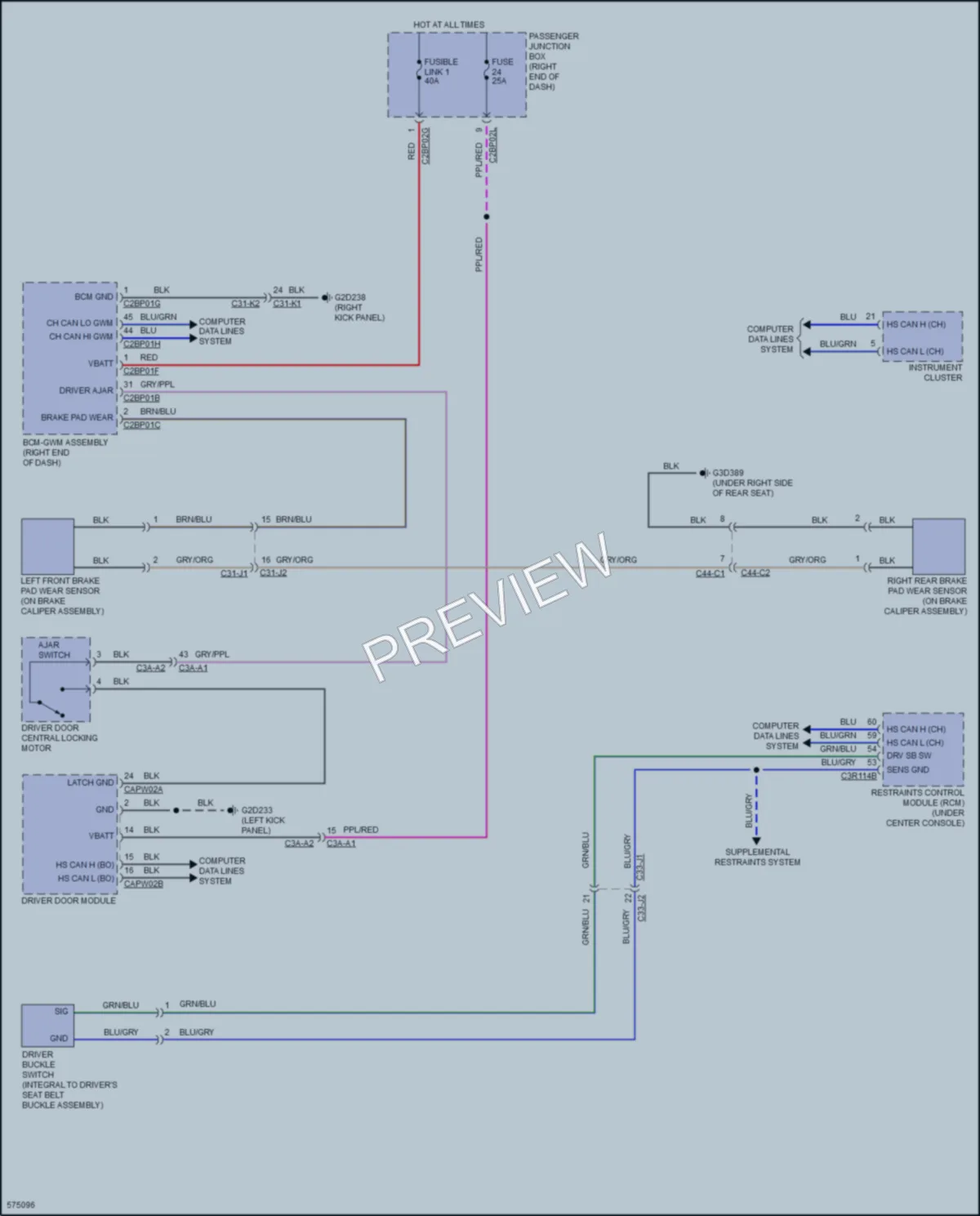 2017 LandRover RangeRover Warning Systems wiring diagram preview