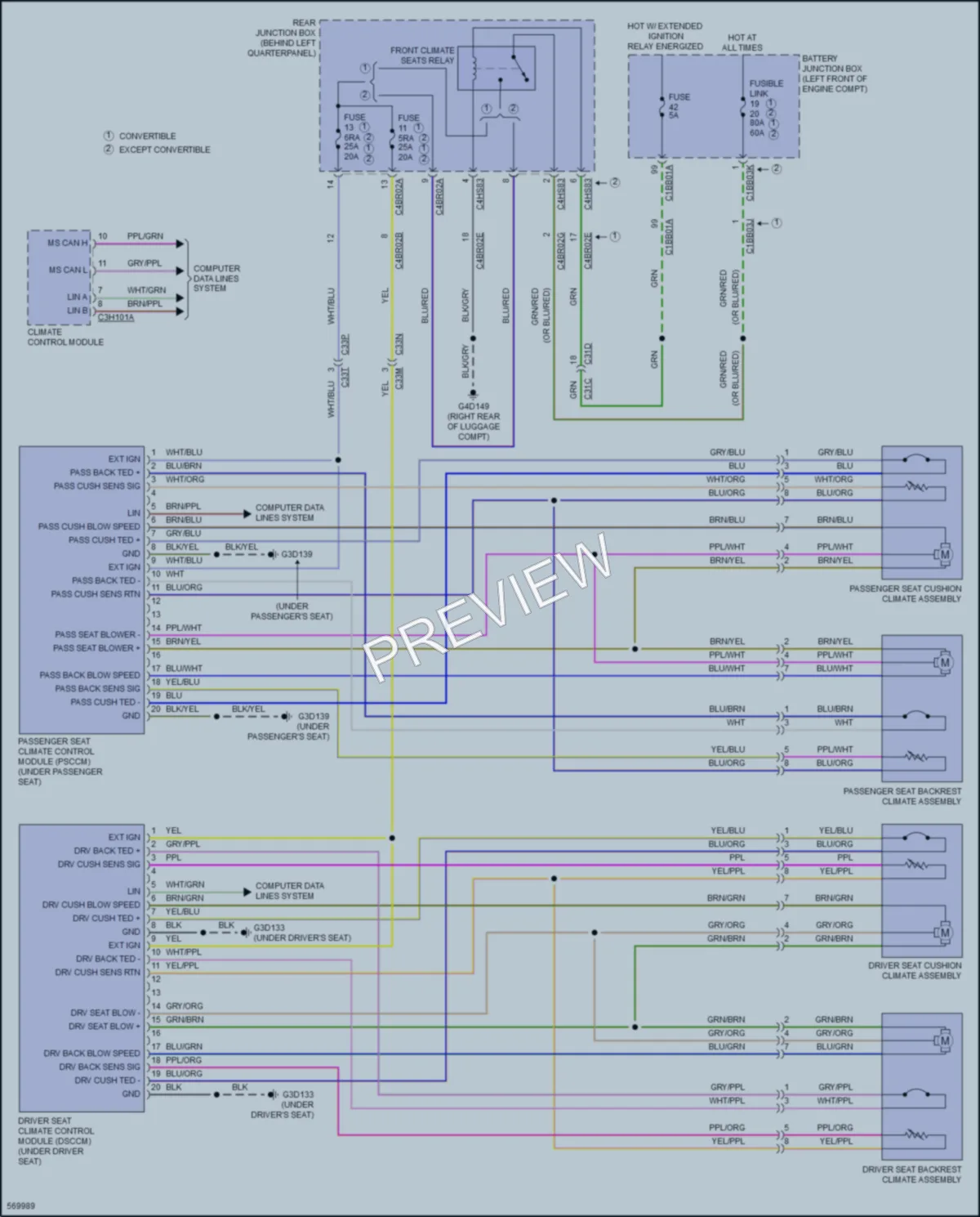 2017 LandRover RangeRoverEvoque Power Seats wiring diagram preview