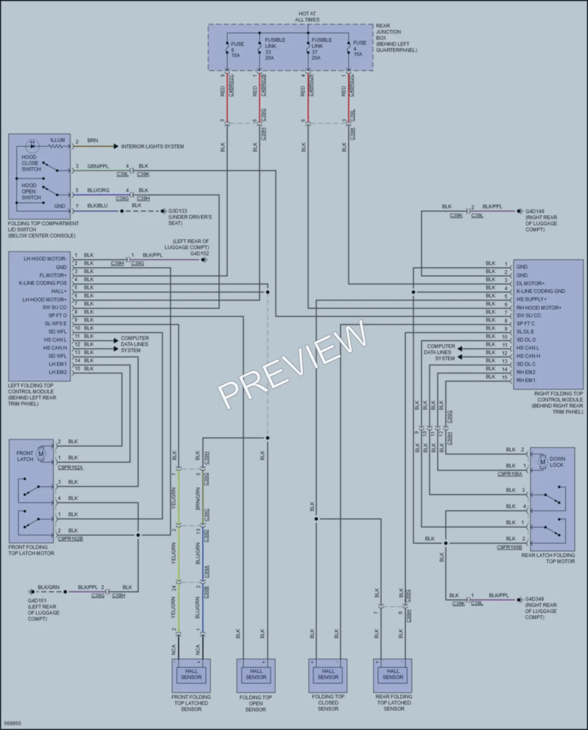 2017 LandRover RangeRoverEvoque Power Top Sunroof wiring diagram preview