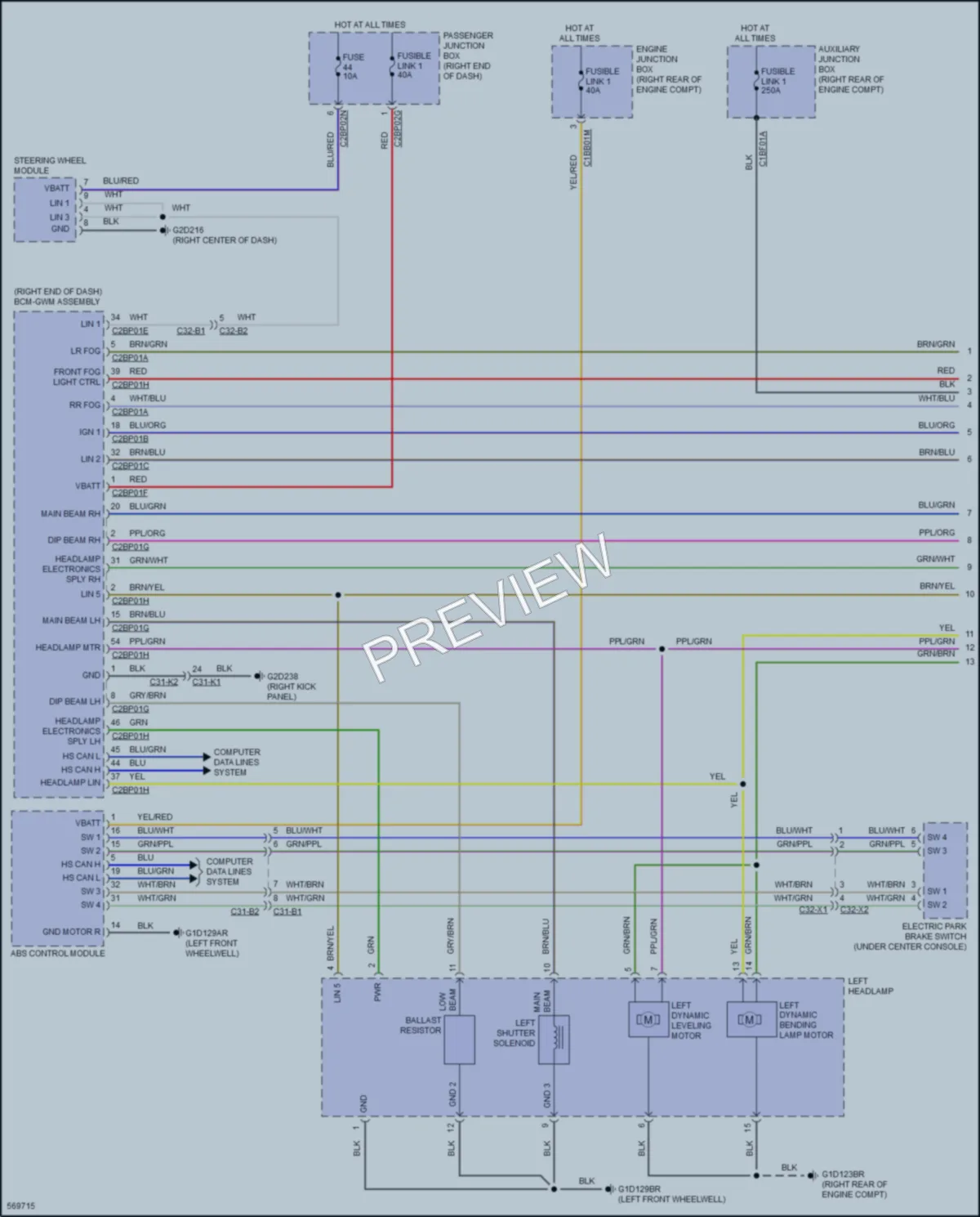 2017 LandRover RangeRoverSport Headlights wiring diagram preview