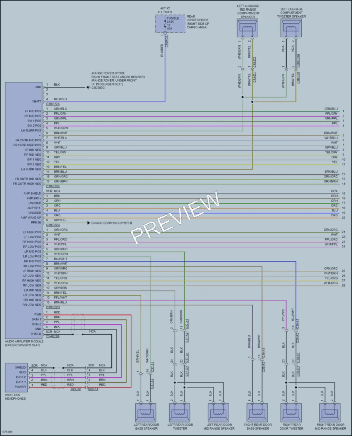 2017 LandRover RangeRoverSport Radio wiring diagram preview