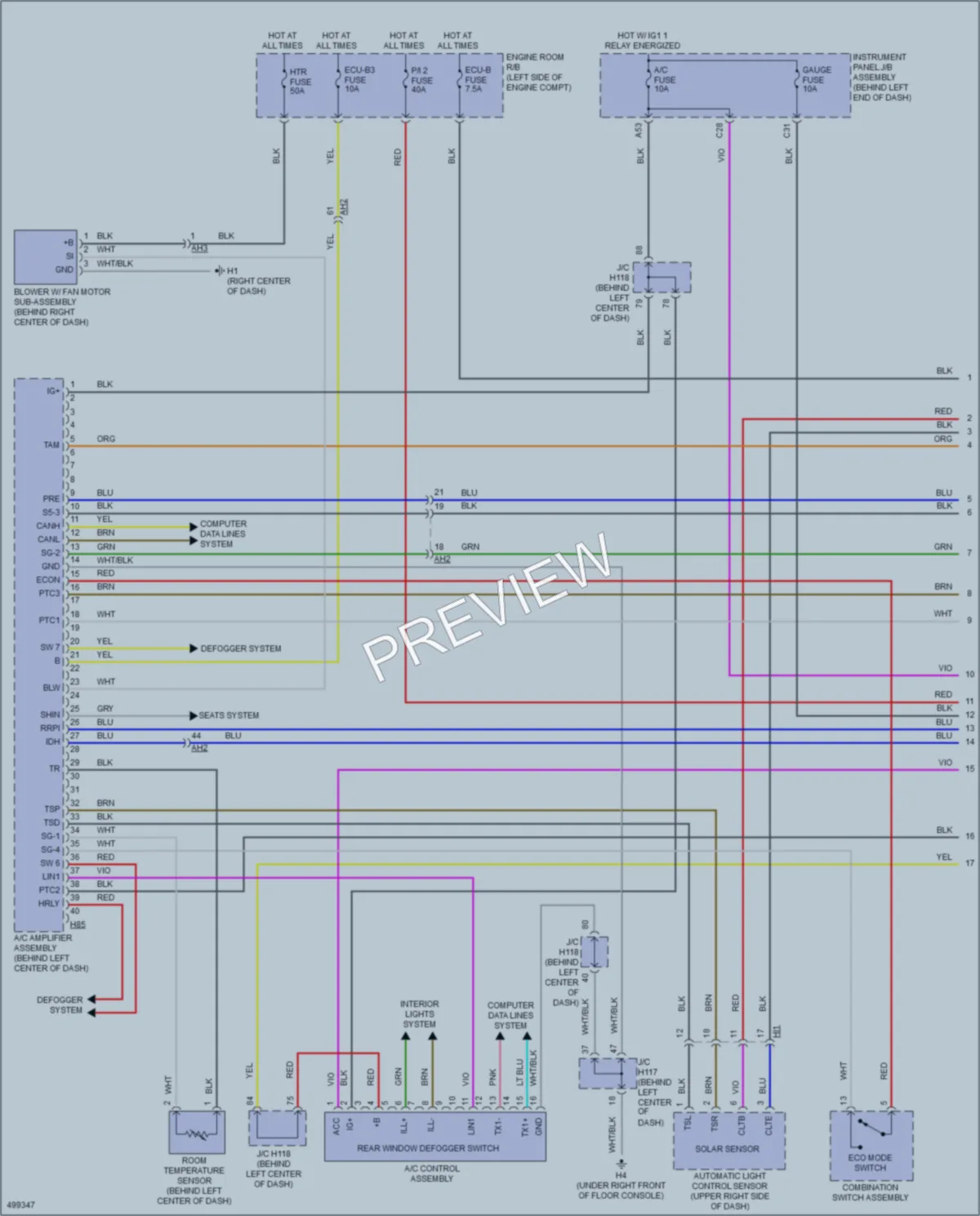 2017 Lexus CT200h Air Conditioning wiring diagram preview