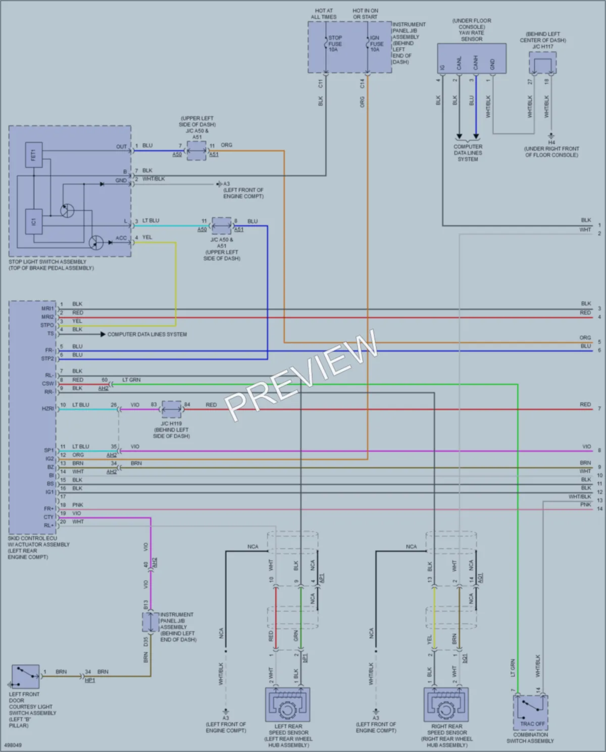 2017 Lexus CT200h Anti Lock Brakes wiring diagram preview