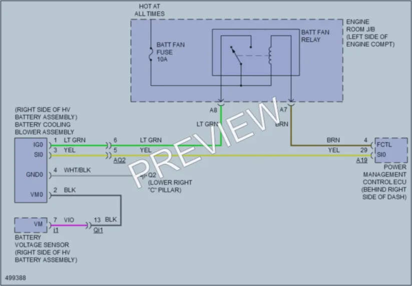 2017 Lexus CT200h Cooling Fan wiring diagram preview