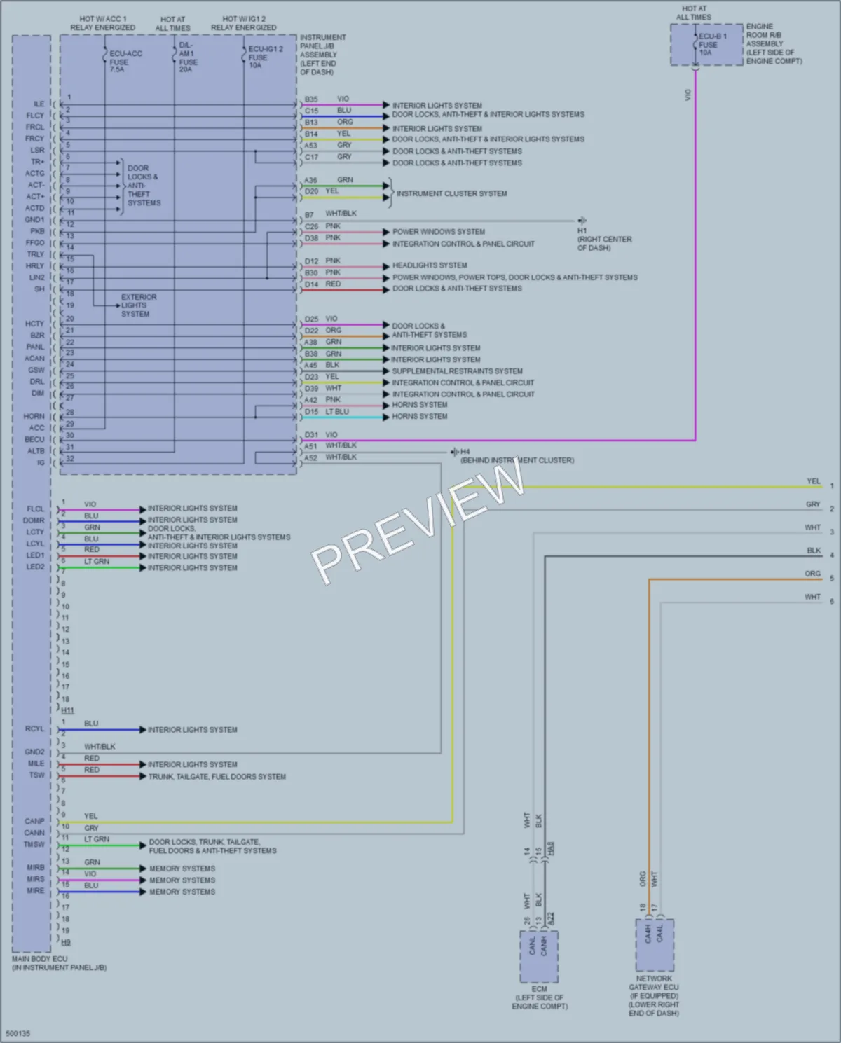 2017 Lexus ES300h Body Control Modules wiring diagram preview