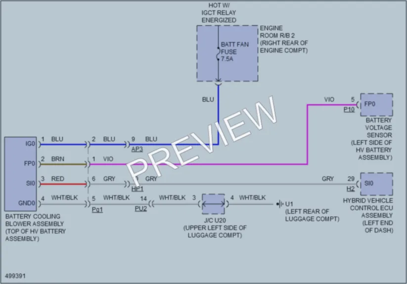 2017 Lexus ES300h Cooling Fan wiring diagram preview
