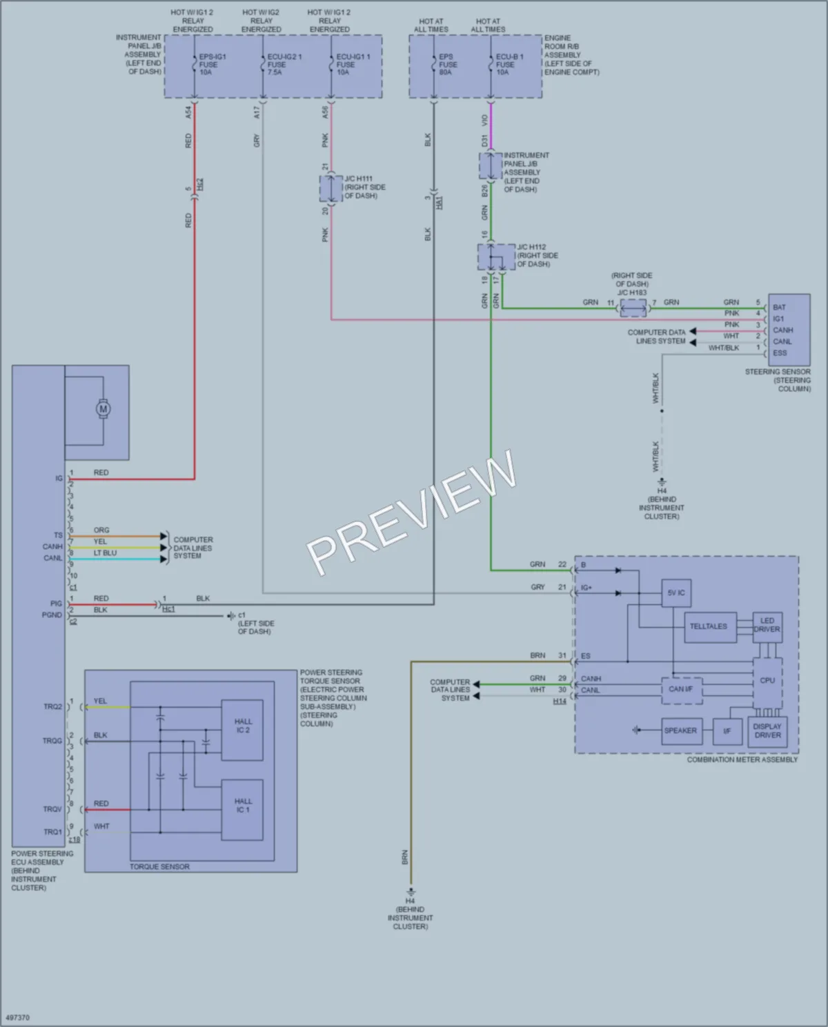 2017 Lexus ES300h Electronic Power Steering wiring diagram preview