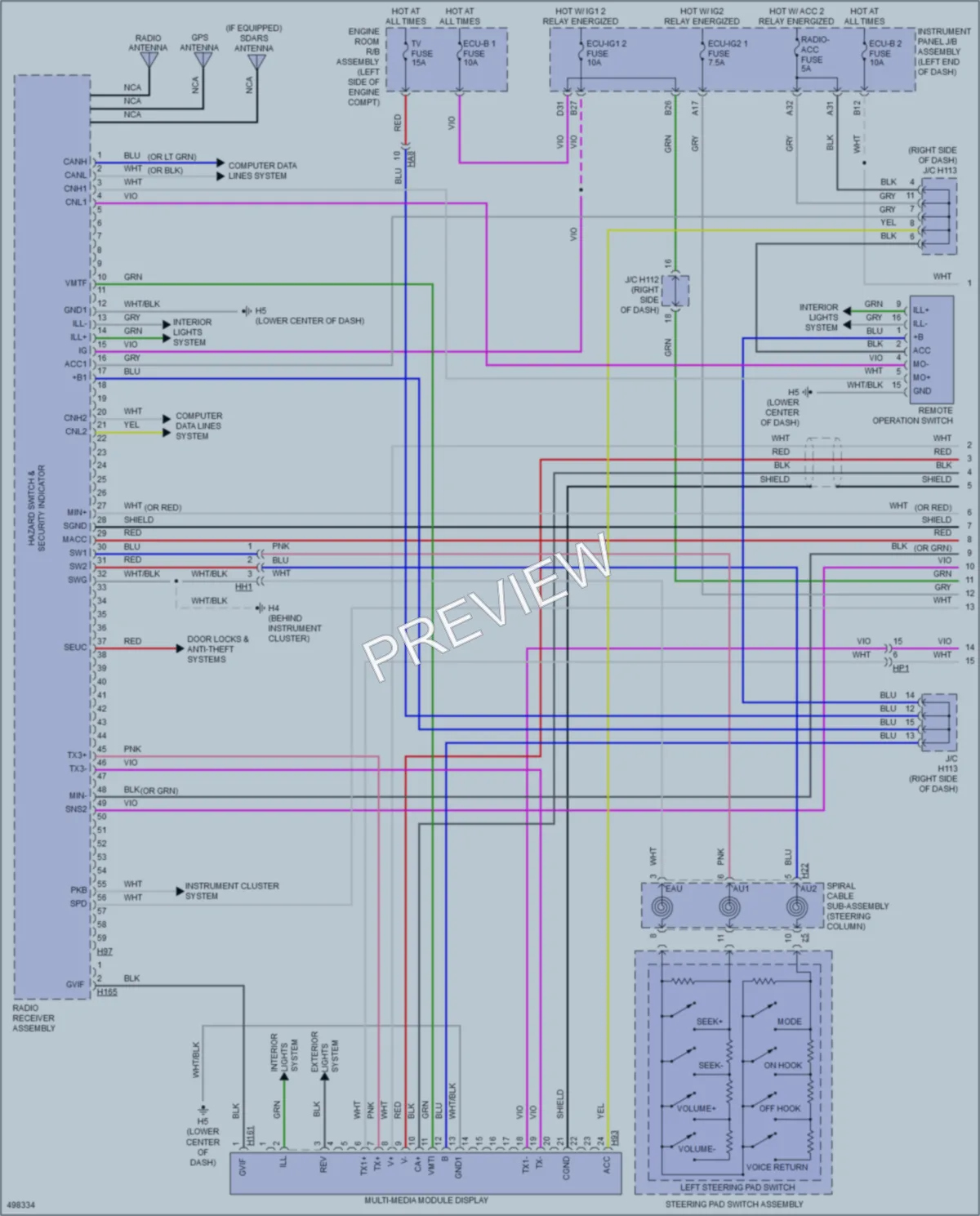 2017 Lexus ES300h Radio wiring diagram preview