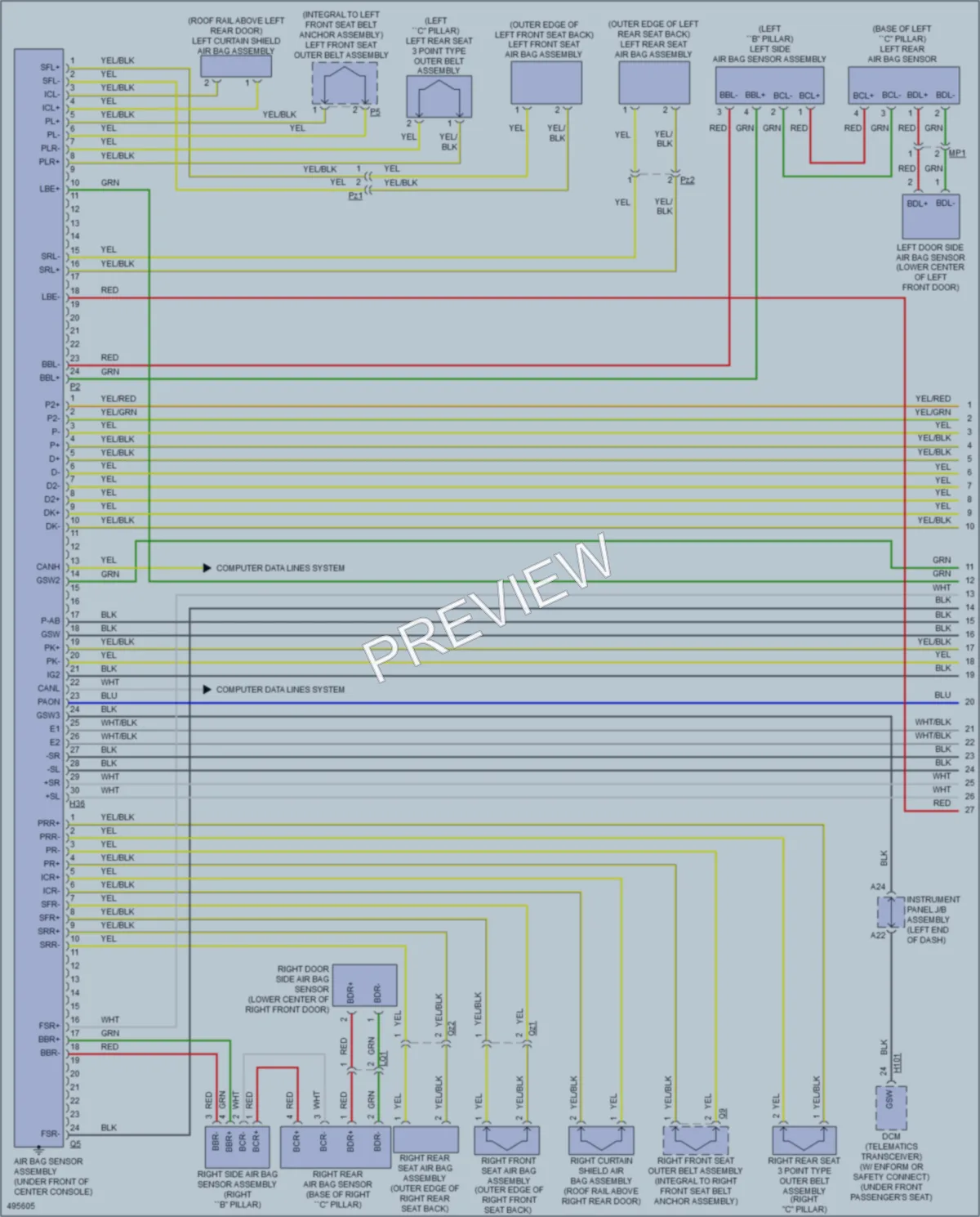 2017 Lexus ES300h Supplemental Restraints wiring diagram preview