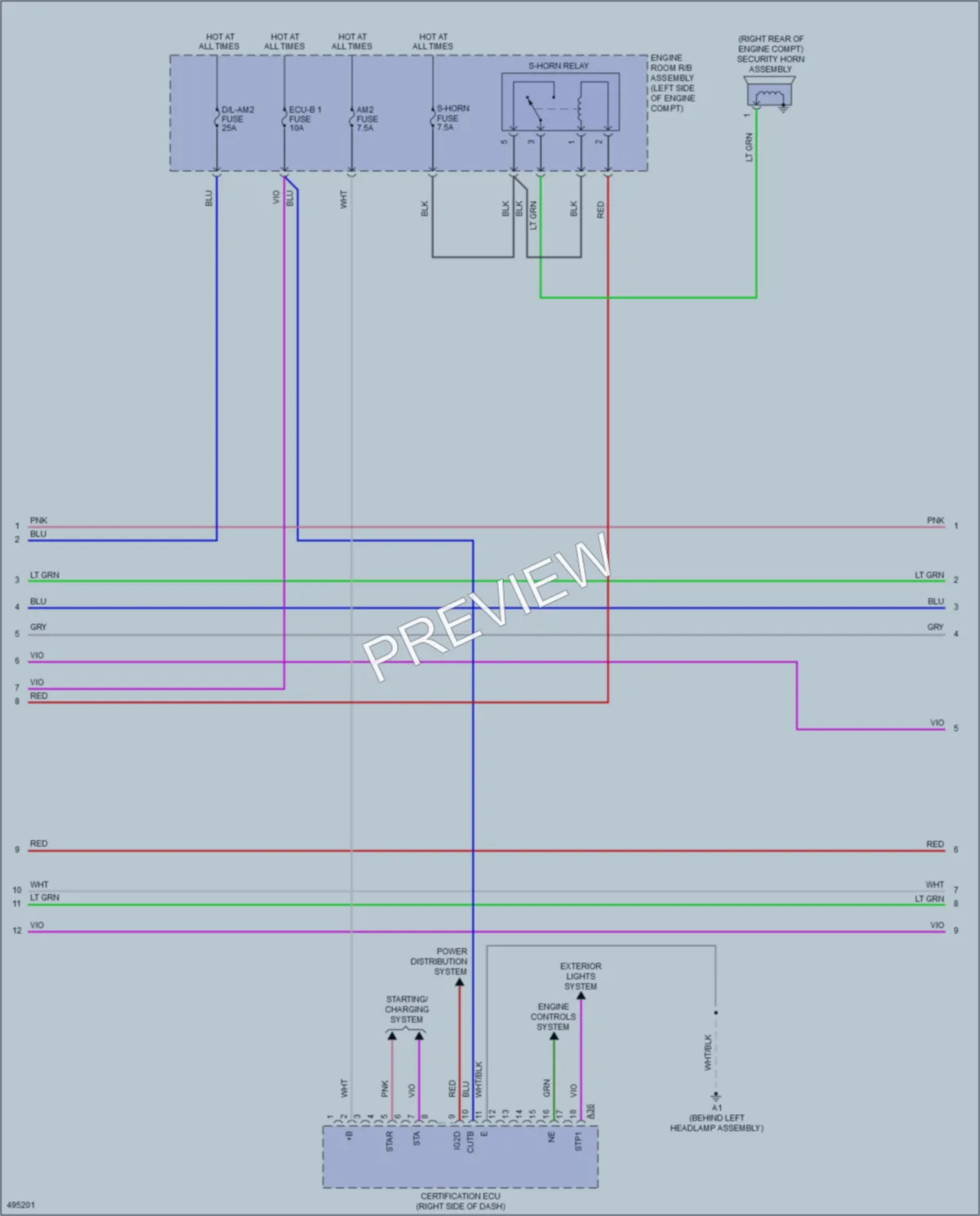 2017 Lexus ES350 Anti Theft wiring diagram preview