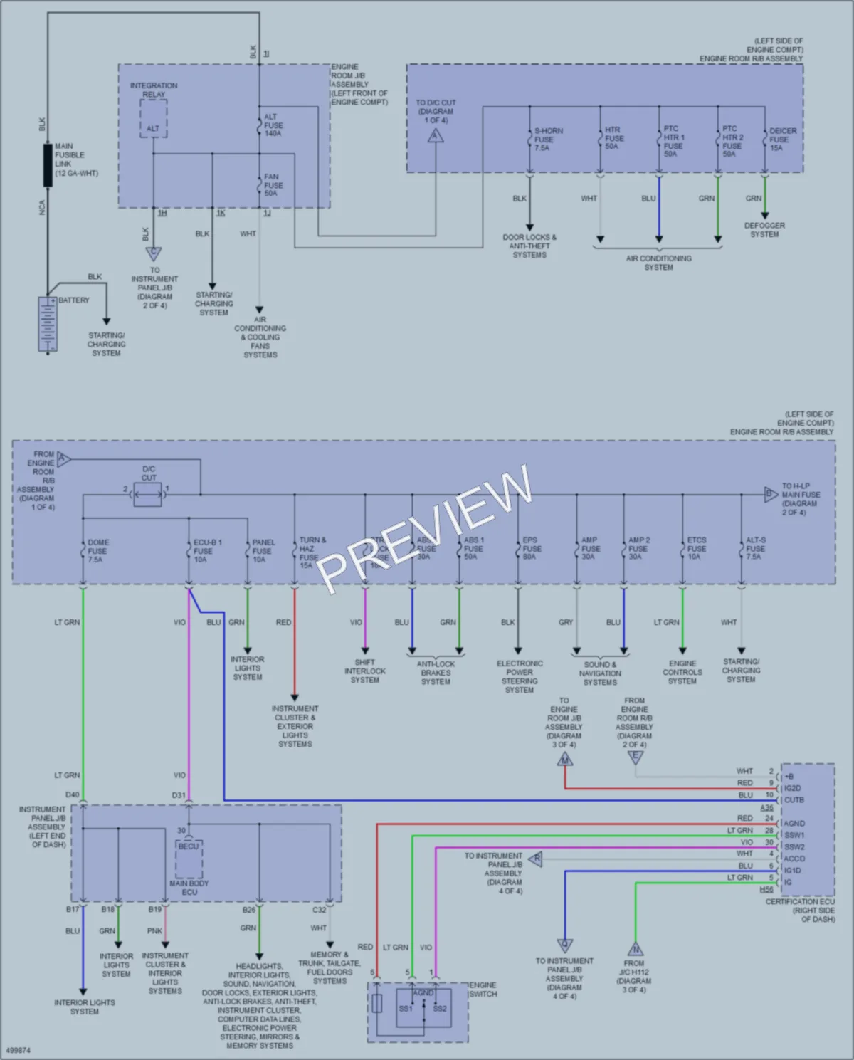 2017 Lexus ES350 Power Distribution wiring diagram preview