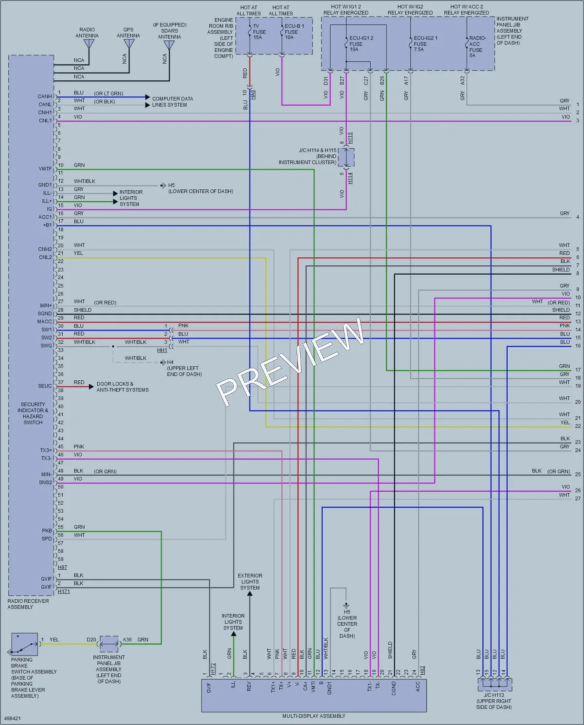 2017 Lexus ES350 Radio wiring diagram preview