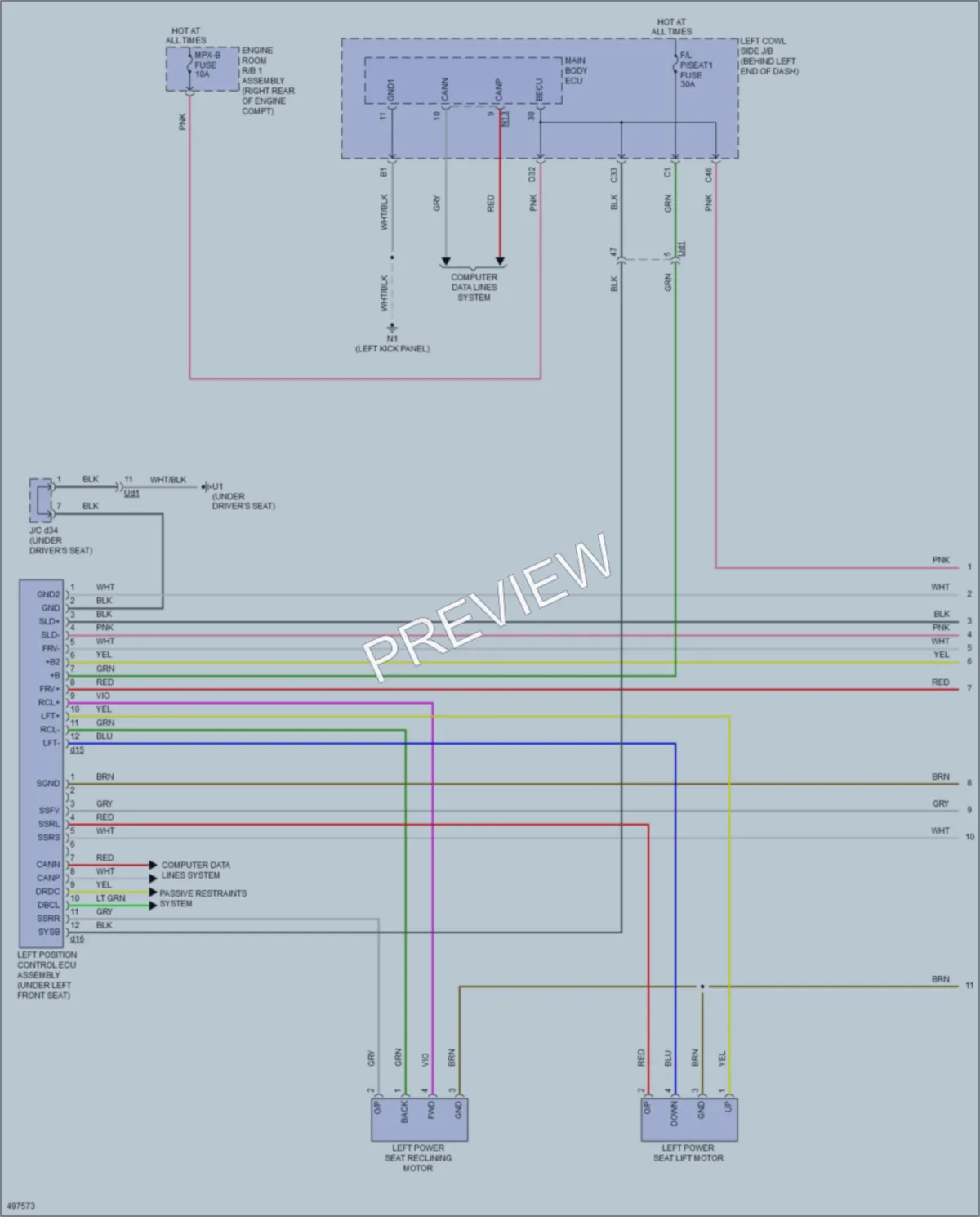 2017 Lexus GS350 Memory Systems wiring diagram preview