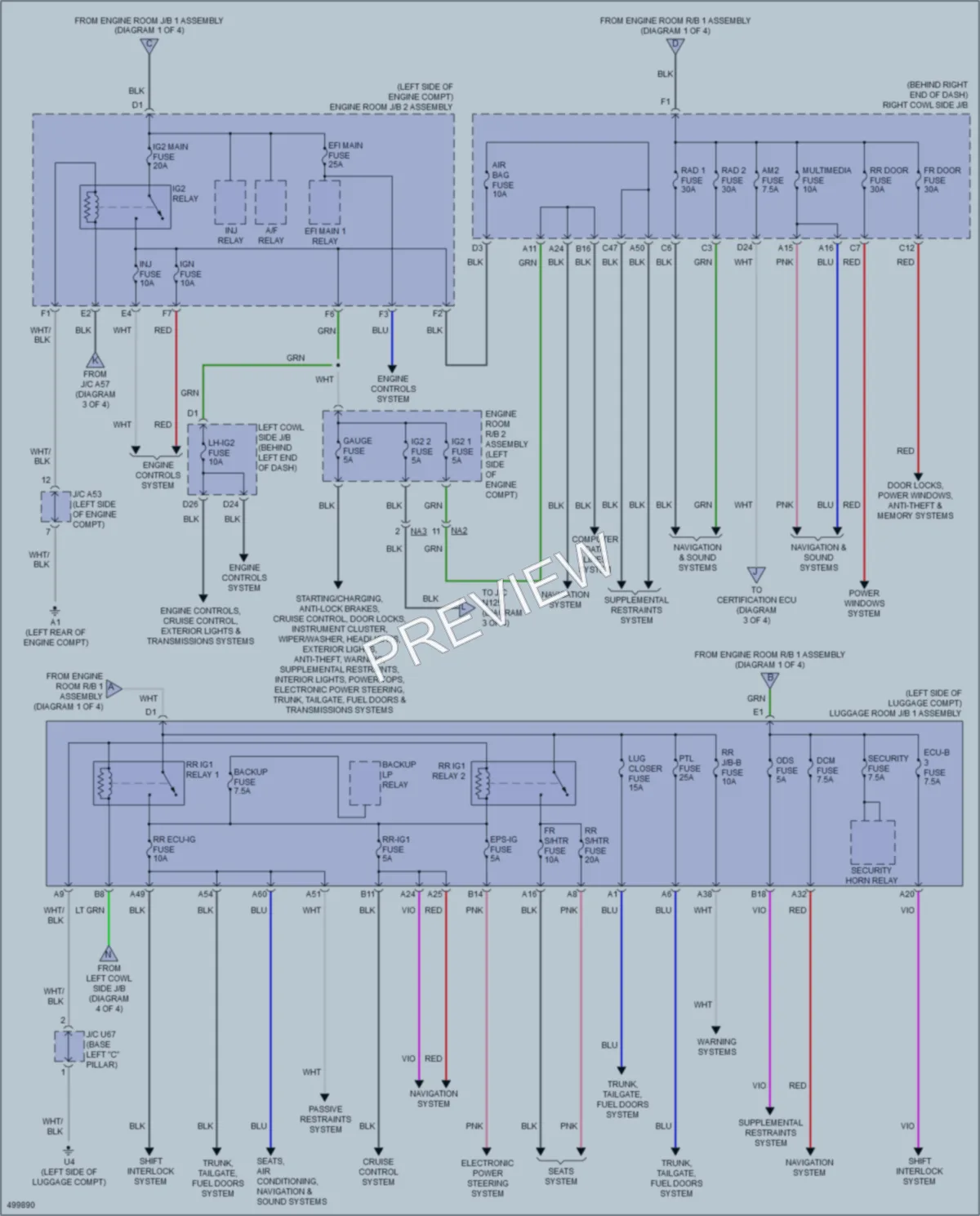 2017 Lexus GS350 Power Distribution wiring diagram preview