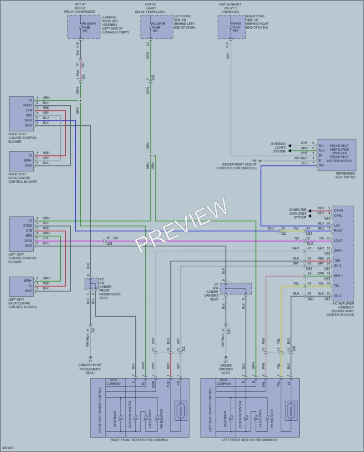 2017 Lexus GS350 Power Seats wiring diagram preview