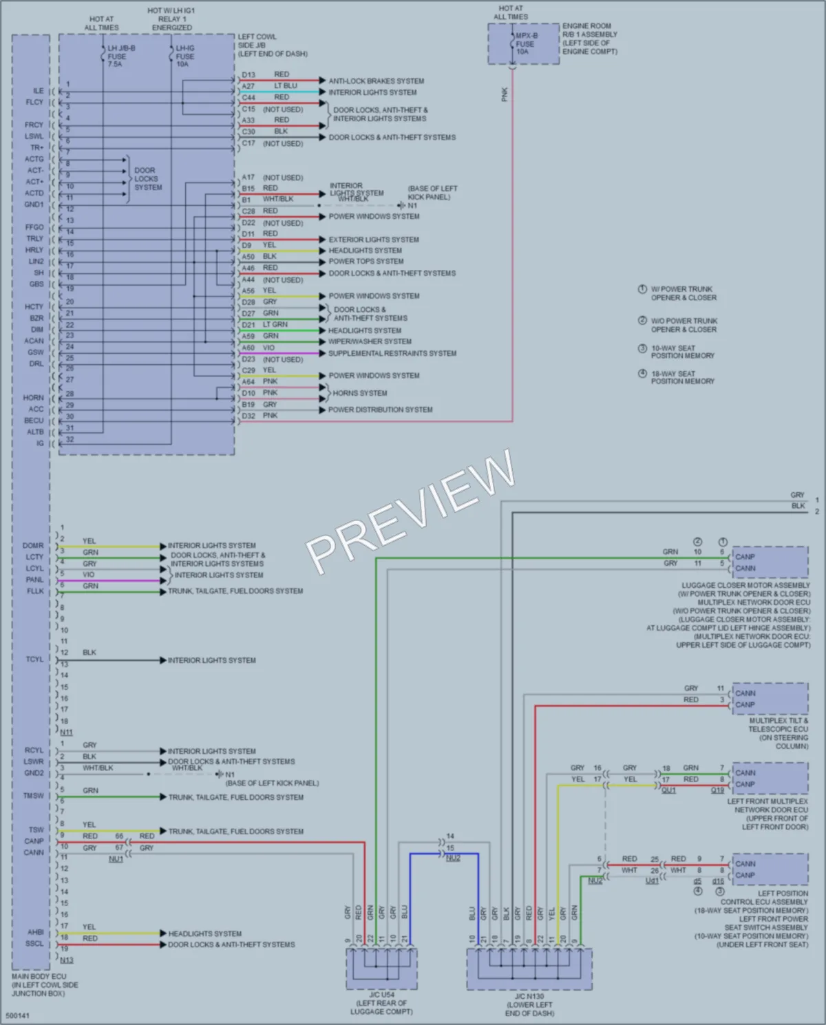 2017 Lexus GS450h Body Control Modules wiring diagram preview