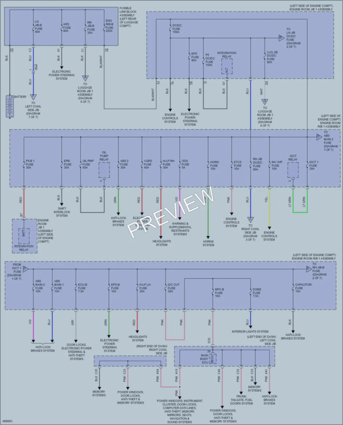 2017 Lexus GS450h Power Distribution wiring diagram preview