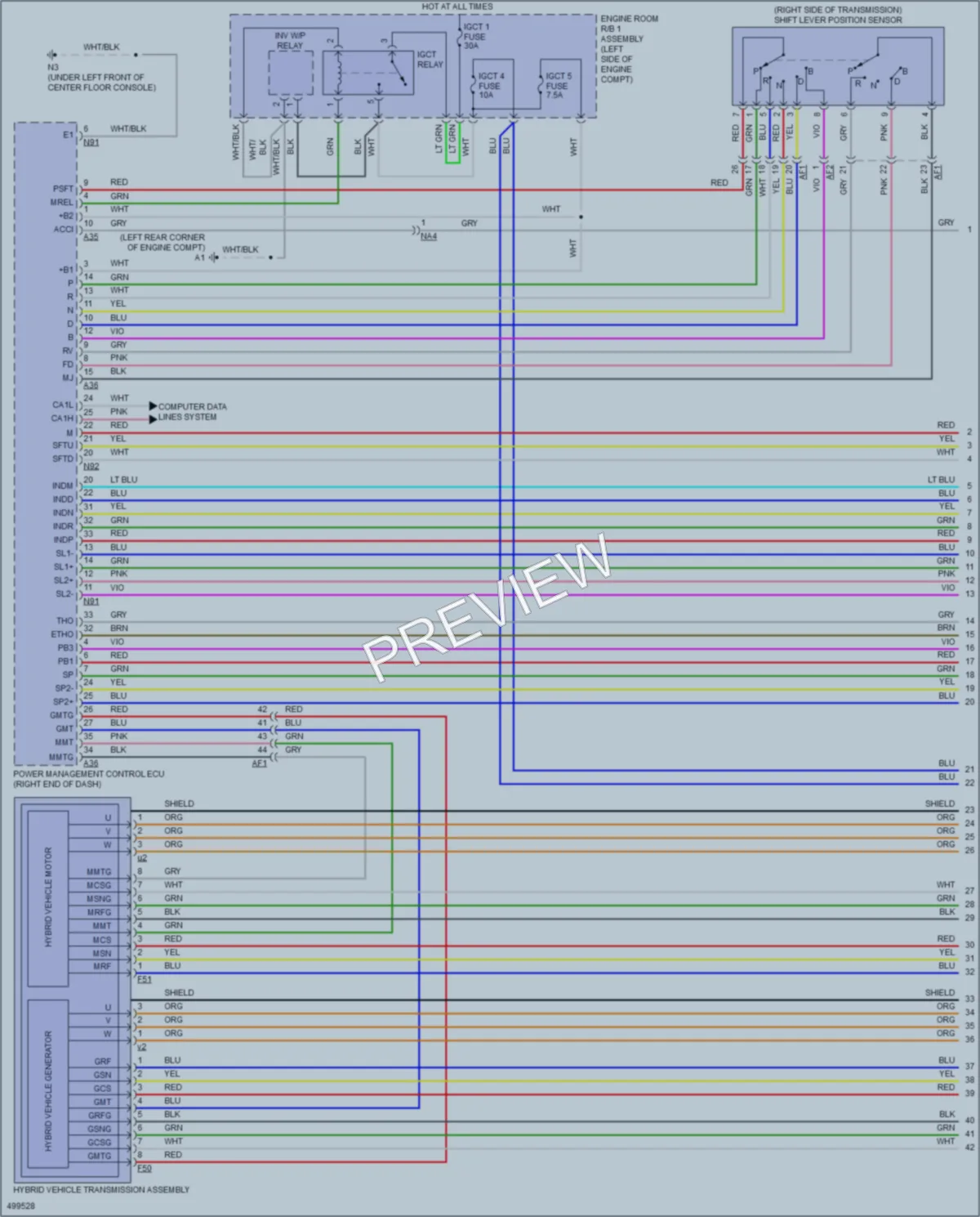 2017 Lexus GS450h Transmission wiring diagram preview
