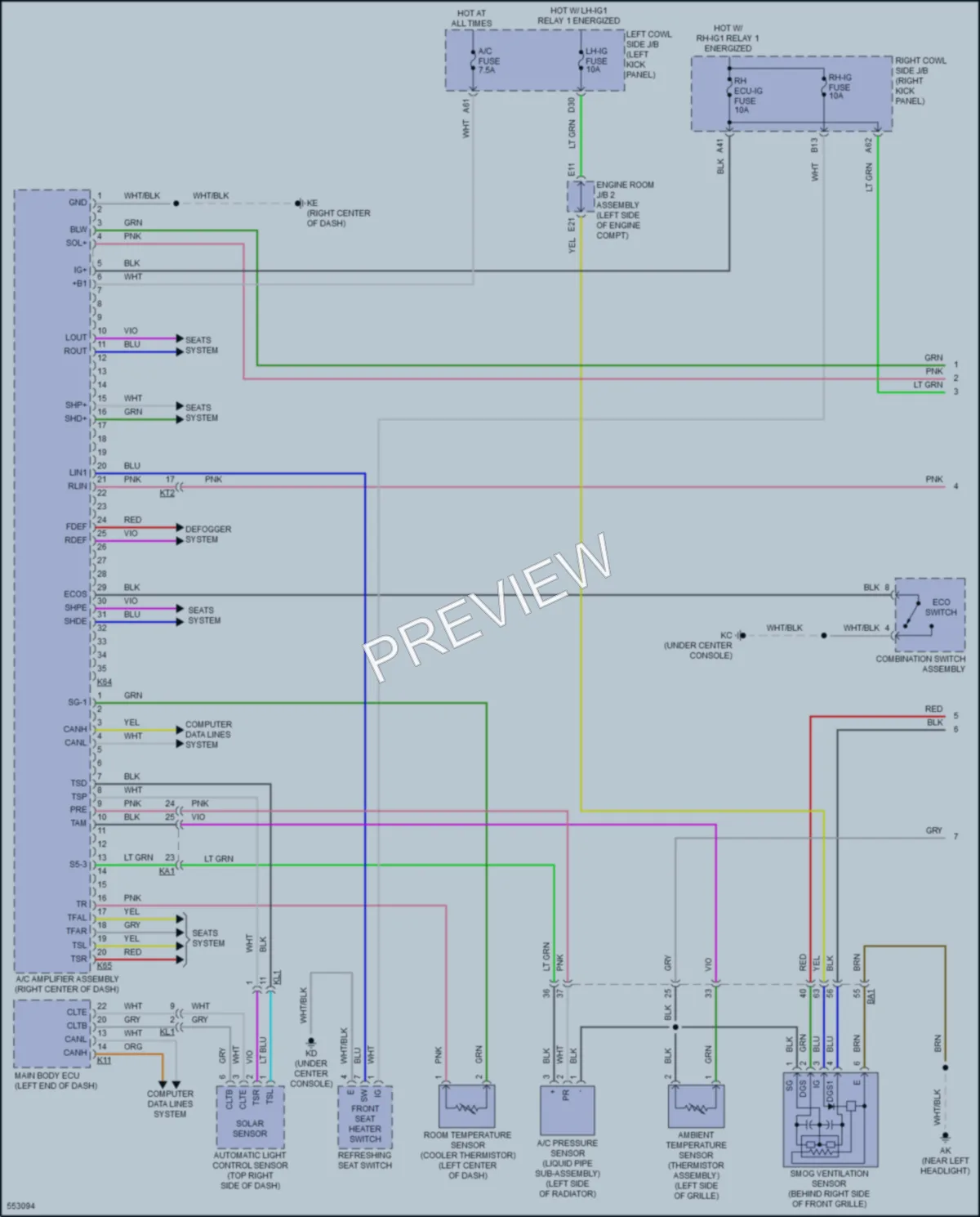 2017 Lexus GSF Air Conditioning wiring diagram preview