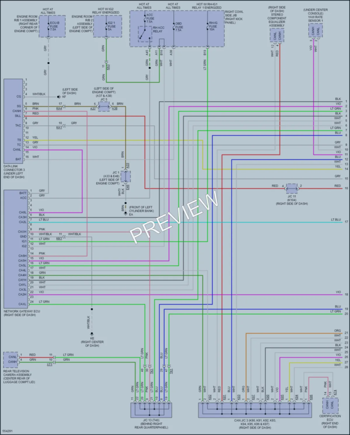 2017 Lexus GSF Computer Data Lines wiring diagram preview