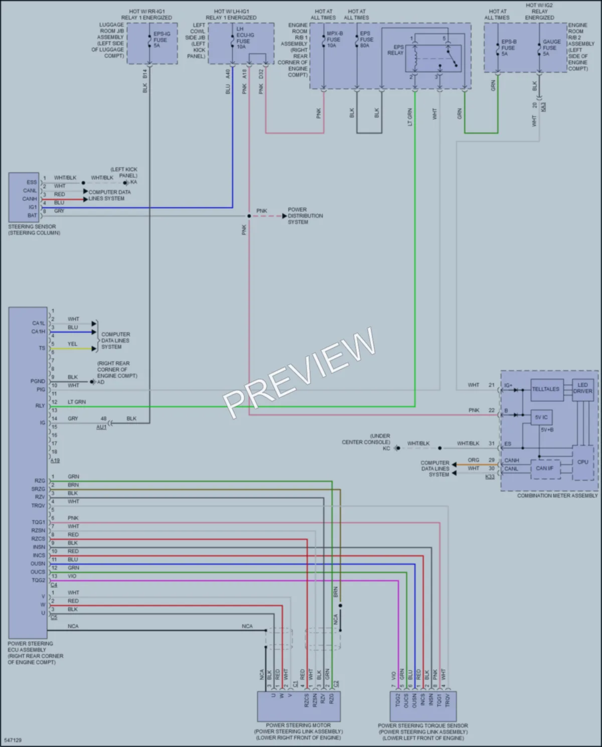2017 Lexus GSF Electronic Power Steering wiring diagram preview