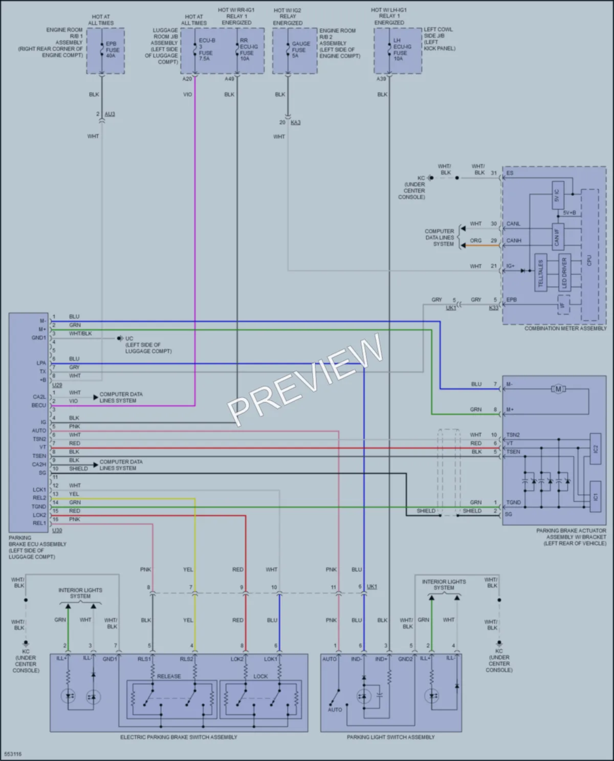 2017 Lexus GSF Shift Interlock wiring diagram preview