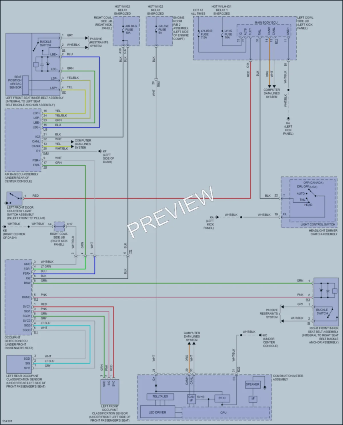2017 Lexus GSF Warning Systems wiring diagram preview