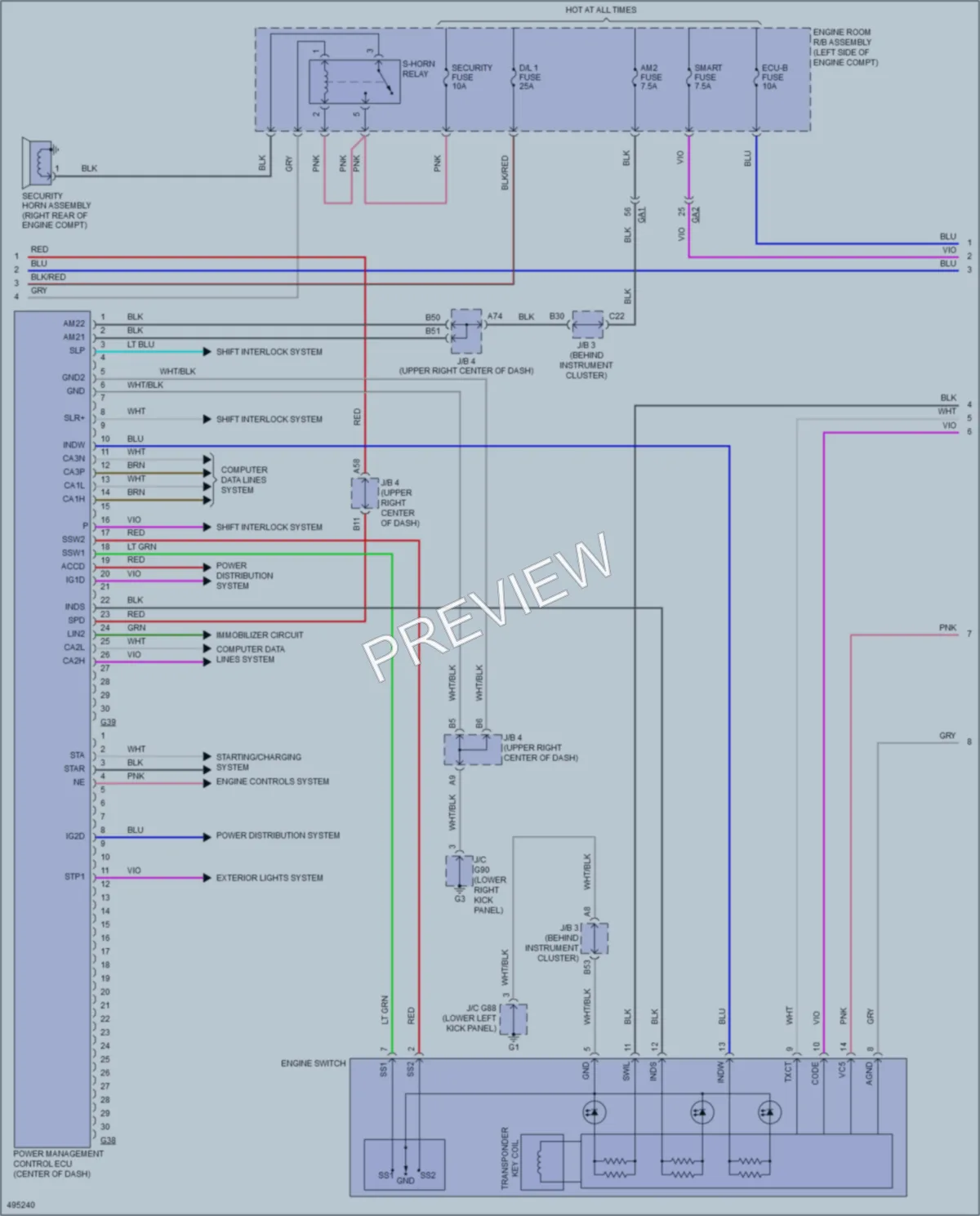 2017 Lexus GX460 Anti Theft wiring diagram preview