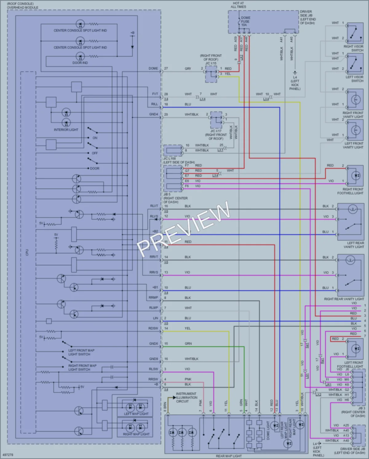 2017 Lexus LS460 Interior Lights wiring diagram preview