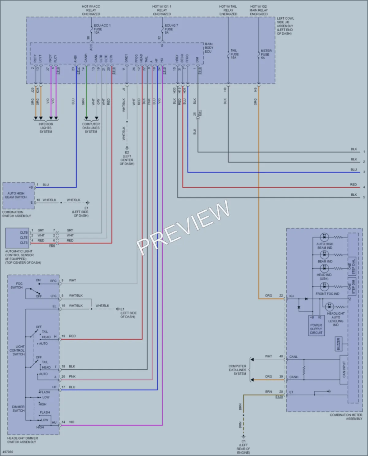 2017 Lexus LX570 Headlights wiring diagram preview
