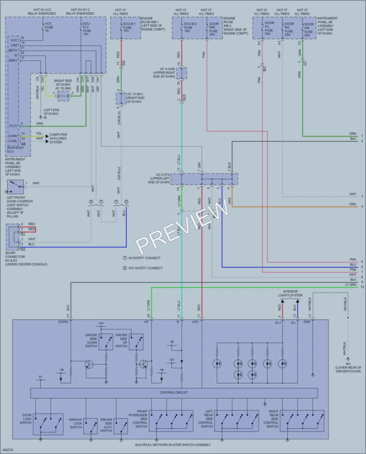 2017 Lexus NX200t Power Windows wiring diagram preview