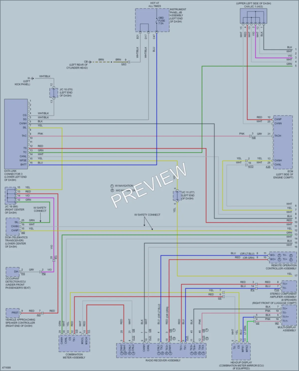2017 Lexus NX300h Computer Data Lines wiring diagram preview