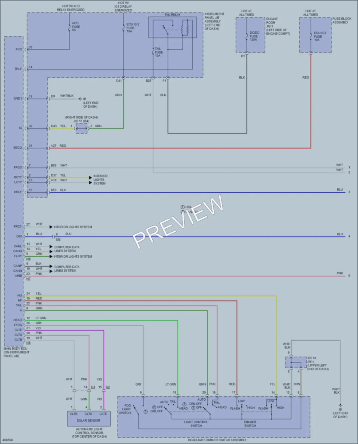 2017 Lexus NX300h Headlights wiring diagram preview