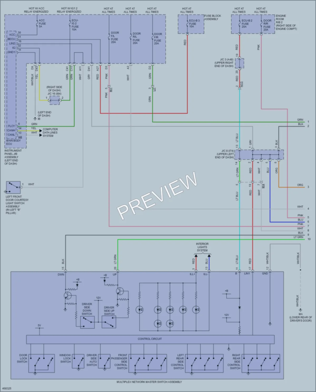 2017 Lexus NX300h Power Windows wiring diagram preview