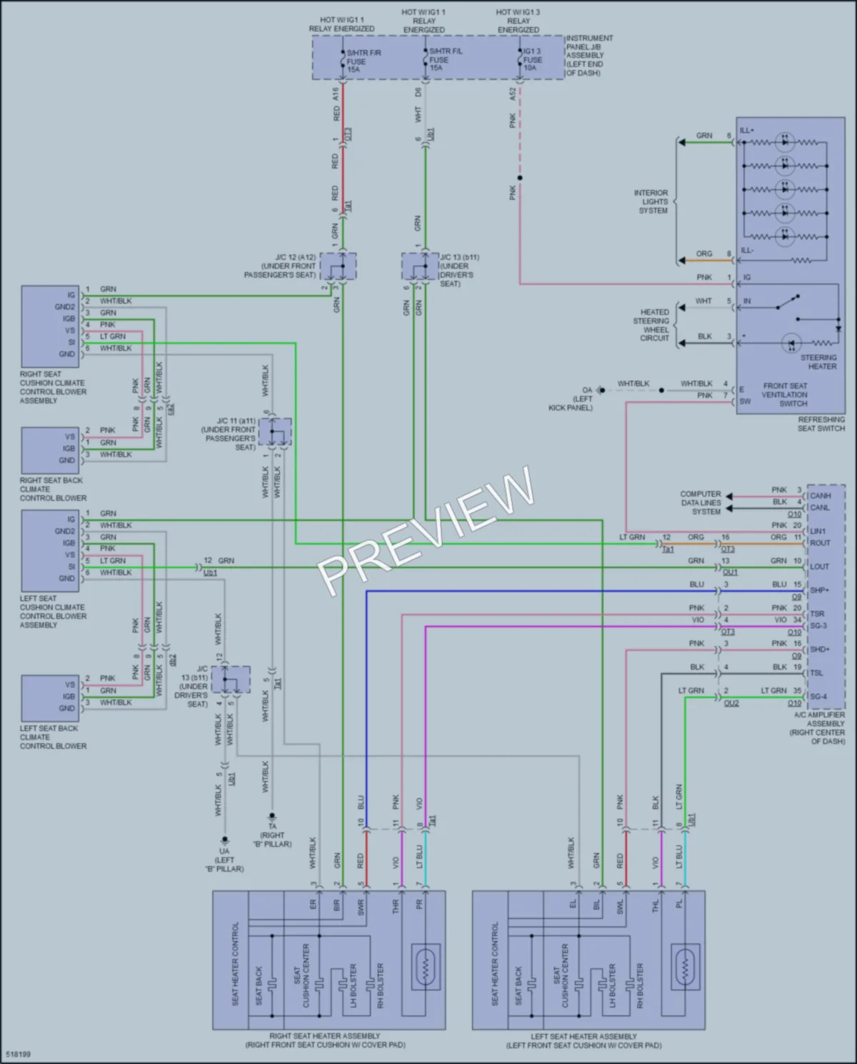 2017 Lexus RC200t Power Seats wiring diagram preview