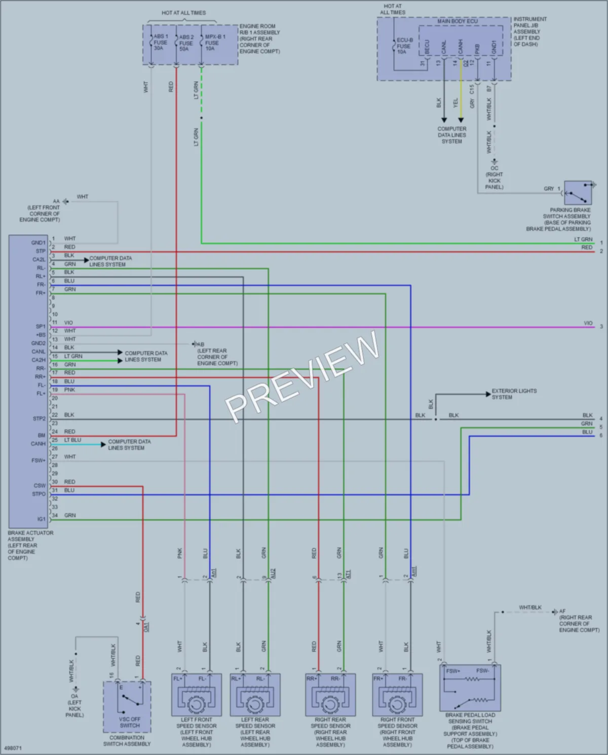 2017 Lexus RCF Anti Lock Brakes wiring diagram preview