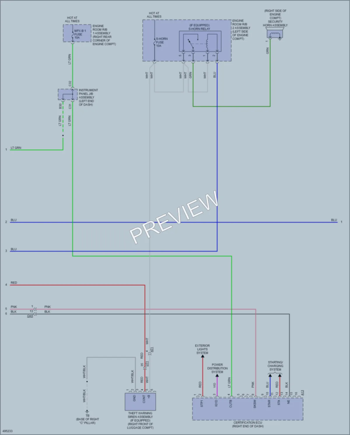 2017 Lexus RCF Anti Theft wiring diagram preview