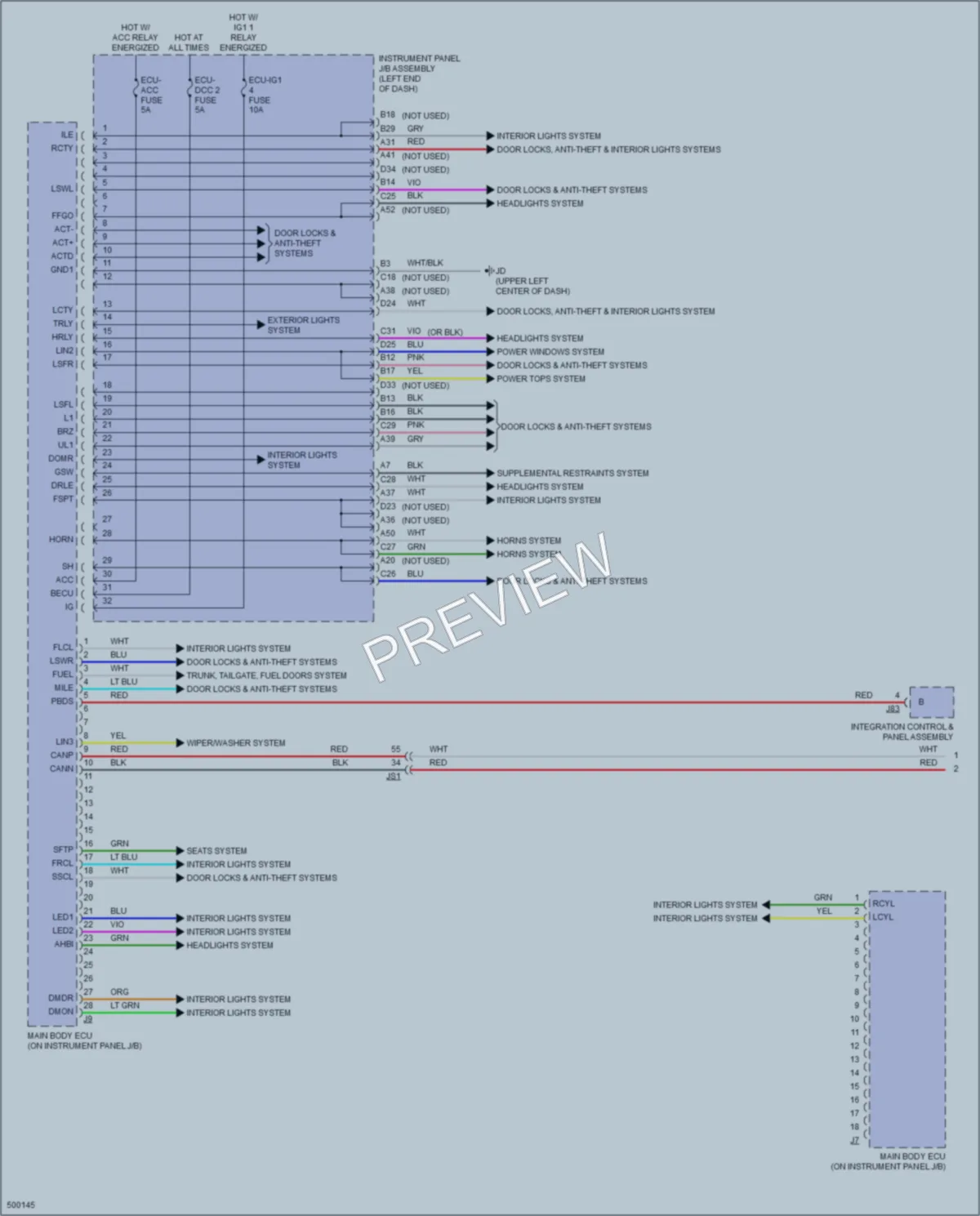 2017 Lexus RX350 Body Control Modules wiring diagram preview