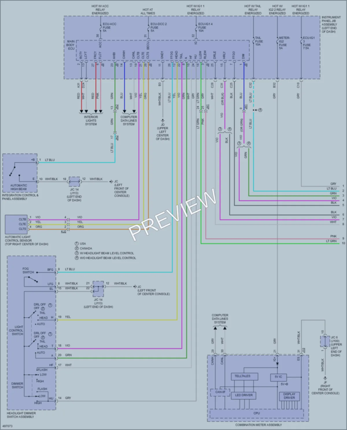 2017 Lexus RX350 Headlights wiring diagram preview