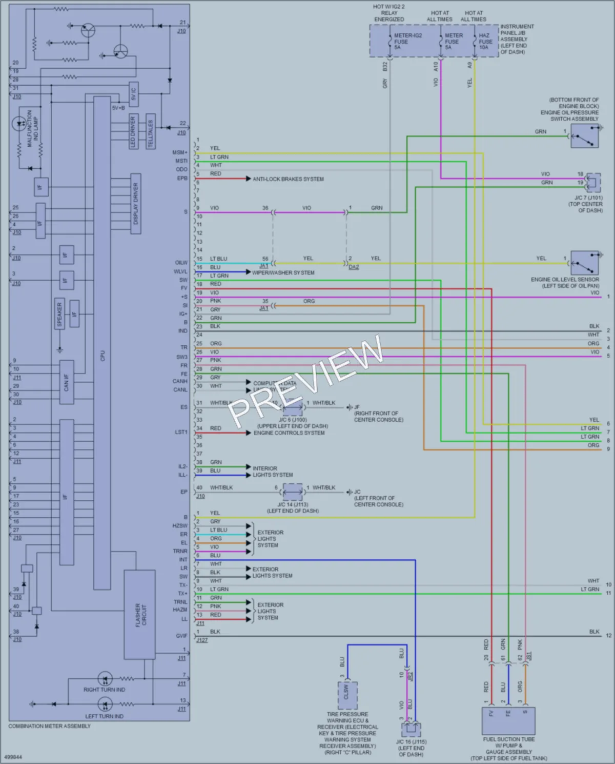 2017 Lexus RX350 Instrument Cluster wiring diagram preview