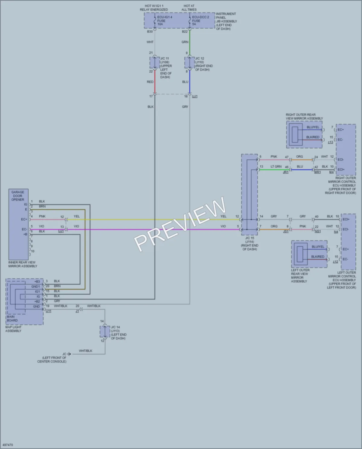 2017 Lexus RX350 Power Mirrors wiring diagram preview
