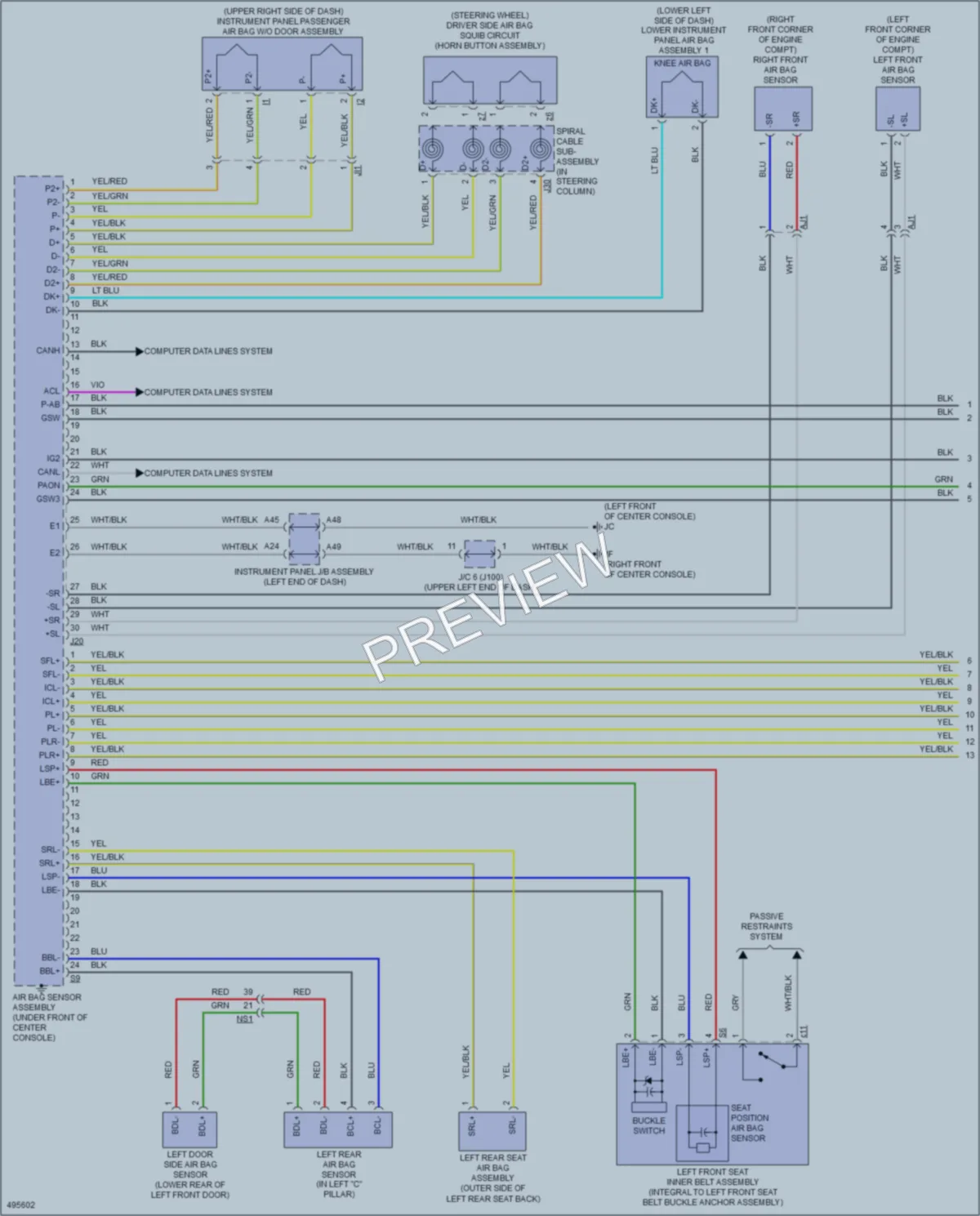2017 Lexus RX350 Supplemental Restraints wiring diagram preview