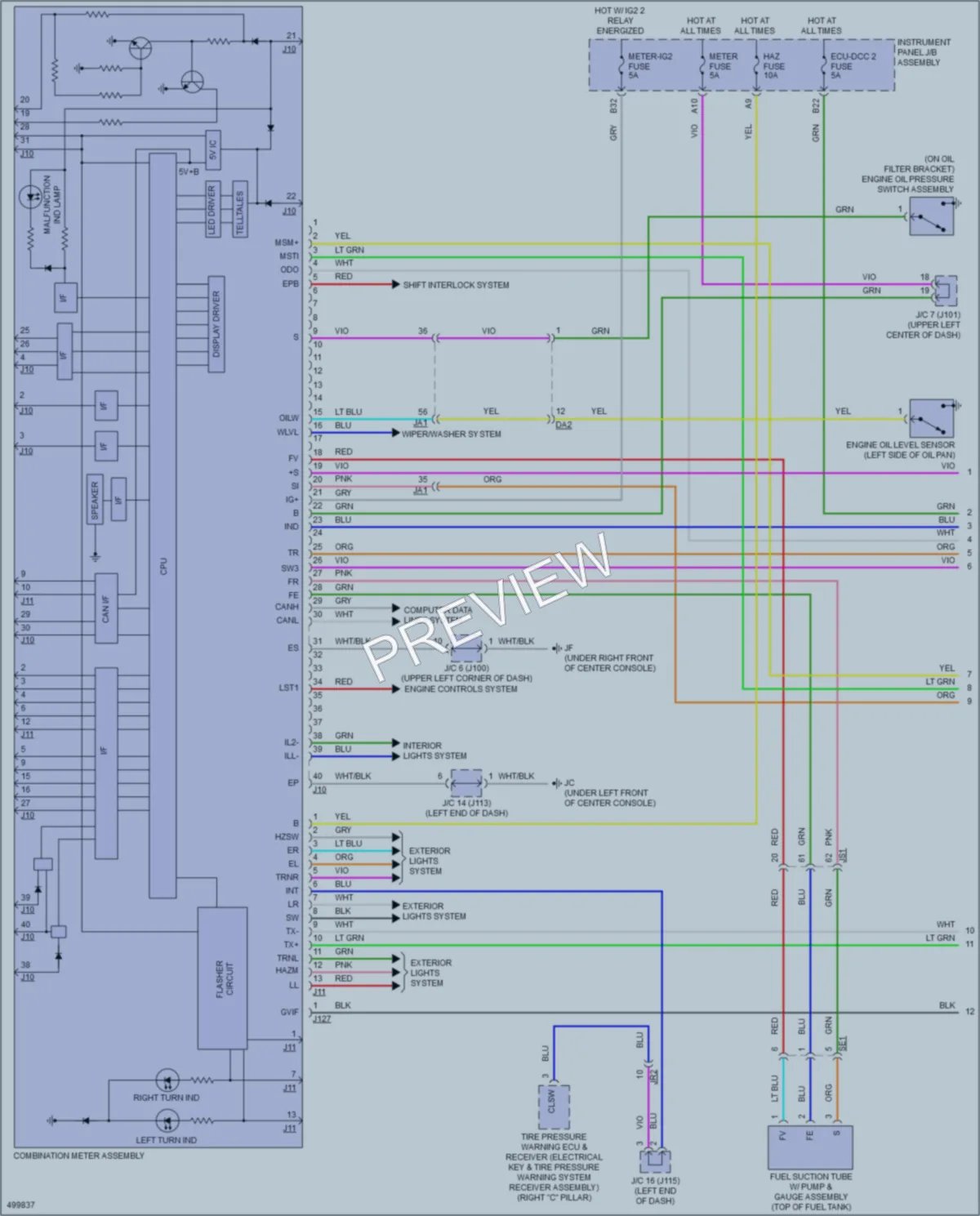 2017 Lexus RX450h Instrument Cluster wiring diagram preview