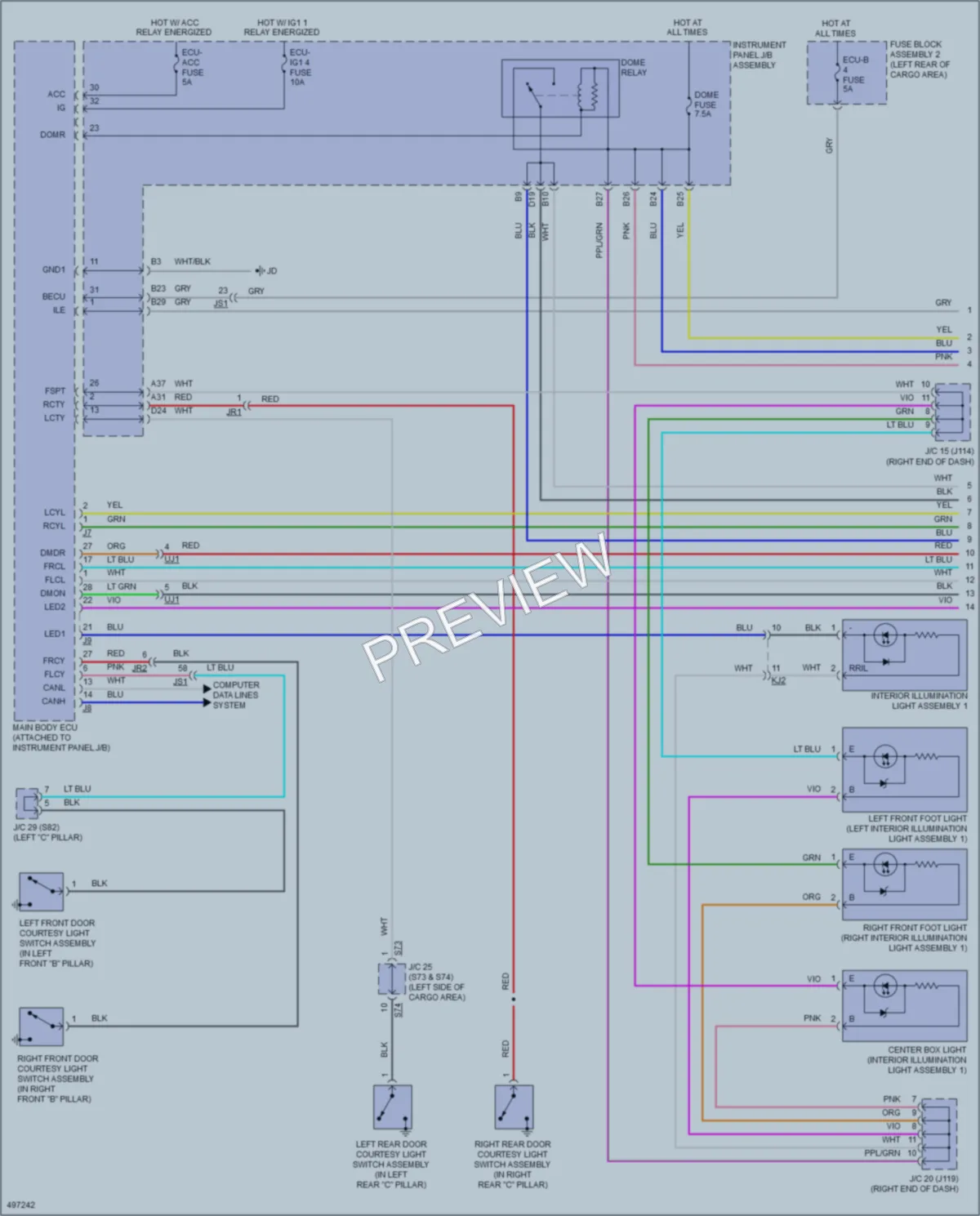 2017 Lexus RX450h Interior Lights wiring diagram preview