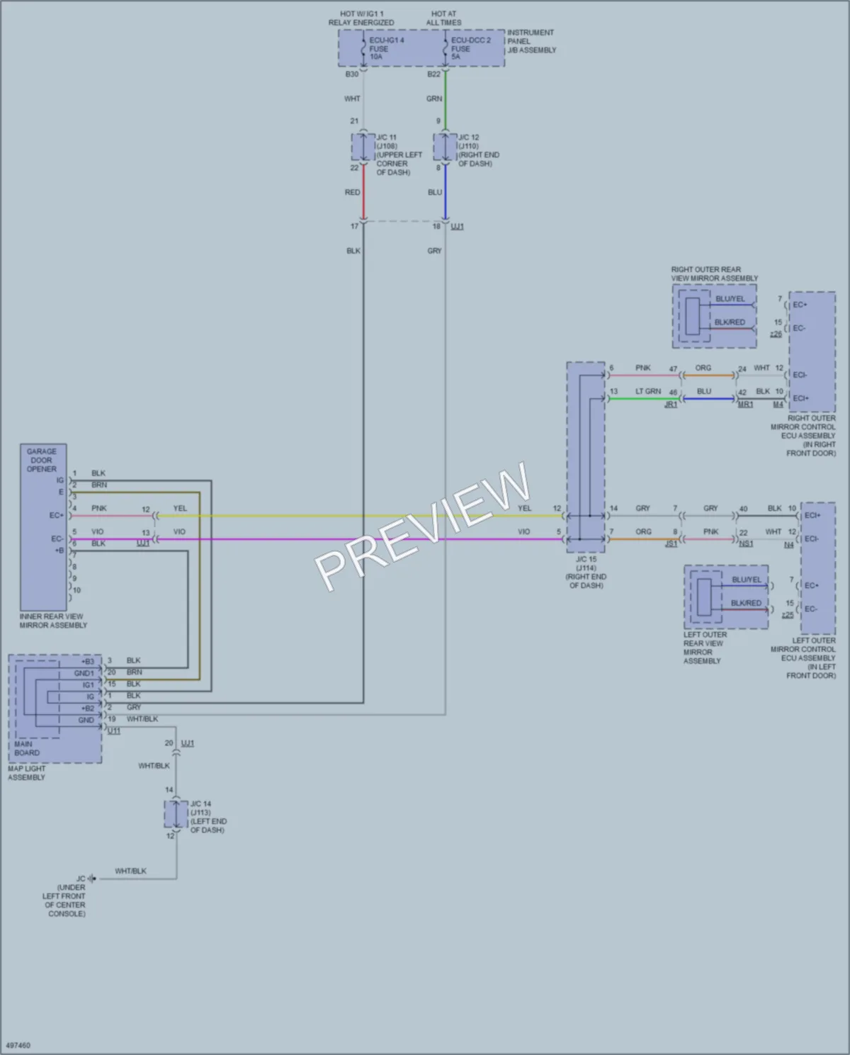 2017 Lexus RX450h Power Mirrors wiring diagram preview
