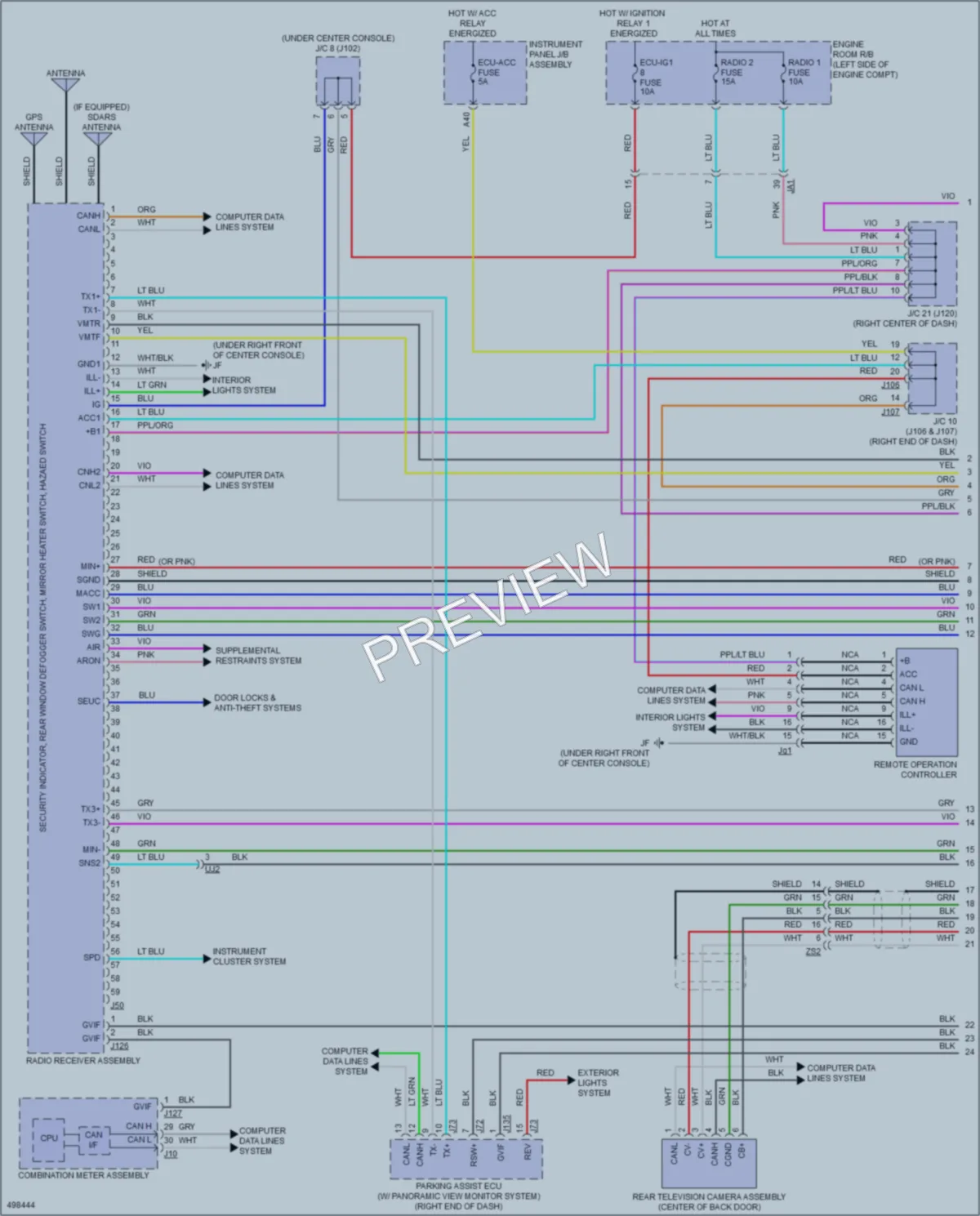 2017 Lexus RX450h Radio wiring diagram preview