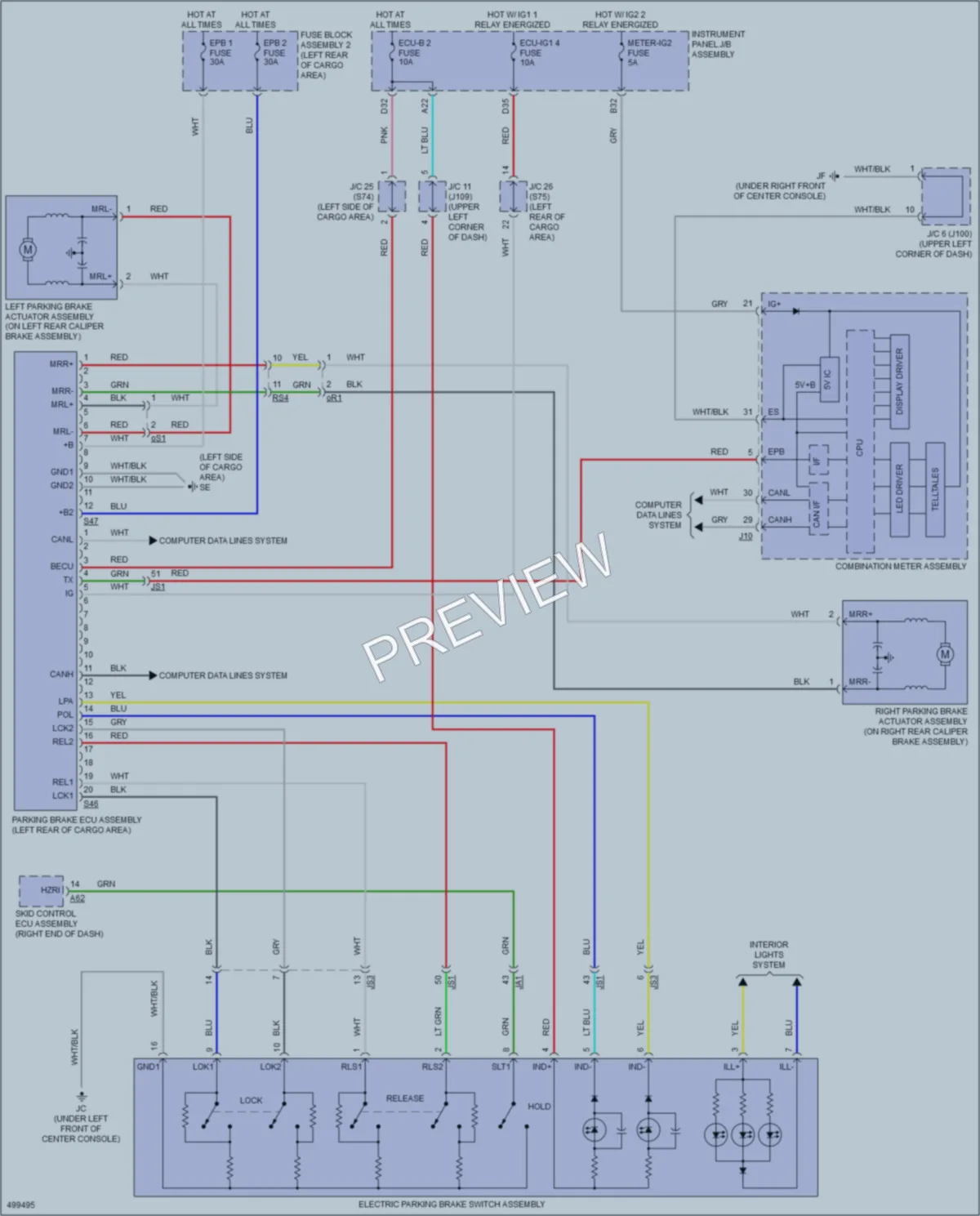 2017 Lexus RX450h Shift Interlock wiring diagram preview
